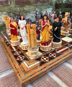 Chess Set X Large Trojan & Sparta Theme Inlaid Chess Board - Christmas Gifts🎁 - Picture 1 of 10