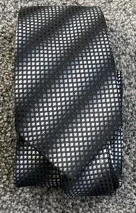 Corbata formal inteligente para hombre BHS negra gris estampada poliéster 2,6"" de ancho 51"" de largo - Imagen 1 de 4