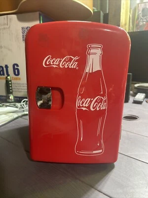 Coca-Cola 6 Can Mini Fridge Portable 4L Mini Cooler Travel Compact Refrigerator - Image 1 of 4