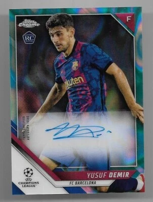 2021-22 Topps Chrome UEFA Champions League Auto Card : Yusuf Demir # - Image 1 of 2