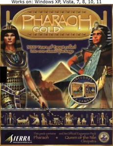 Pharaoh Gold PC Game 1999 Windows 7 8 10 11 Cleopatra Queen of the Nile - Picture 1 of 2