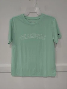 NWT Champion Women's Script Logo Athletics T-Shirt Green Size M $25 2HL115 - Picture 1 of 2