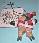 House Of Hatten Flat Santa Pig Ornament 2002 New 26410 Denise Calla 1999