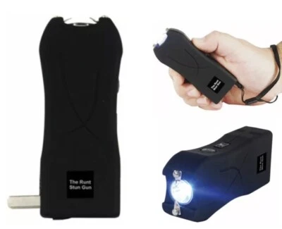 STUN MASTER / ST / RUNT Mini Hand Pocket WOMEN Stun Gun BLK Rechargeable 80 Million Volt LED w/ HOLSTER