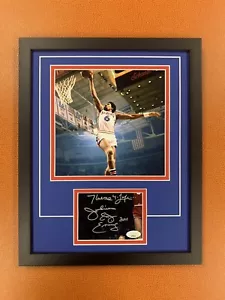 Julius Erving Dr. J Signed Cut JSA Auto Custom Framed 76ers - Picture 1 of 3