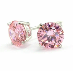 Luxury 14KT White Gold Pink Diamond Studs | 0.76ct VVS | Blush Radiance Earrings - Picture 1 of 2