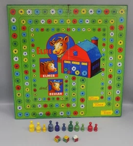 Selten 1941 Elsie & ihre Familie Holen sie sich in die Scheune Brettspiel Kuh Brettspiel Teile - Bild 1 von 16