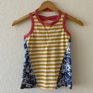 Matilda Jane 435 Sipping Sun Tank Top Girls Size 8 Striped Floral Strappy Back - Picture 1 of 8