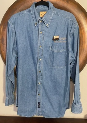 Vintage A Crossing In Time Glenns Terry Idaho Denim Button Down Shirt Size  M - Image 1 of 4