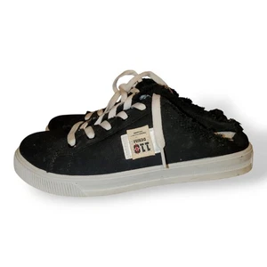 Women's 110 Black Denim Distressed Trim Shoes Slip-On Sneakers Size 10 ( 41 Eur) - Picture 1 of 10