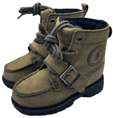 Polo Ralph Lauren Rangers marrón HI Top niño pequeño YTH. Botas 4.5 nuevas sin caja Foto 1 de 4