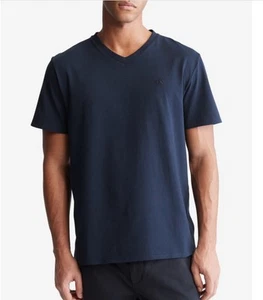 Calvin Klein V-Neck Shirt XL | Dark Sapphire | Soft Cotton | Ships Worldwide - Bild 1 von 2