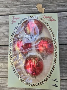 4er Set Weihnachten von Bordsteine runder Weihnachtsschmuck rot/gold - Bild 1 von 7