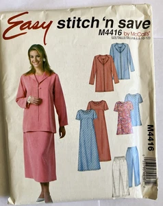 McCall's 4416 Unlined Jacket Tunic Dress and Pants Pattern Size 6-12 Uncut - Picture 1 of 3