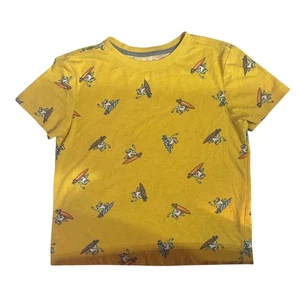 Old Navy Jungen XS/Large Animal gelbes Hemd/schwarze Shorts Outfit Cord Set Freizeit - Bild 1 von 10