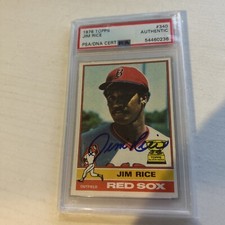 1976 Topps #340 SIGNED Jim Rice Boston Red Sox PSA/DNA Cert Baseball Card Auto