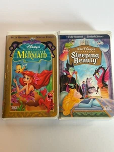 DISNEY SLEEPING BEAUTY & THE LITTLE MERMAID MASTERPIECE VHS TAPE'S - Ships Free - Picture 1 of 6