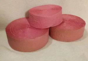 Pretty Crepe Paper Streamers 3 Lg Rolls 4.5 cm Wide Remnants Partial Rose Pink - Picture 1 of 10
