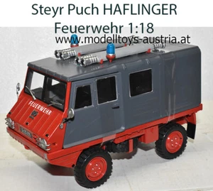 Steyr Puch Haflinger 700 AP geschlossen FEUERWEHR rot 1:18 Schuco - Imagen 1 de 12