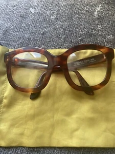 Emanuelle Khahn Vintage 5050 18 Tortoise Shell Hand Made Clear Frame Glasses - Picture 1 of 5