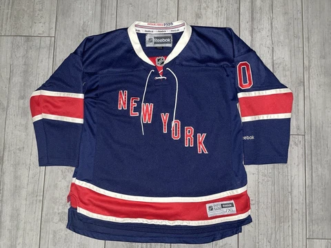 New York Rangers Henrik Lundqvist #30 Reebok Jersey Youth Sz L XL Used Blue Cover
