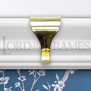46x32mm Brass Picture Rail Hooks Hanging Mirror Painting Strong Metal Reliable - Picture 1 of 3