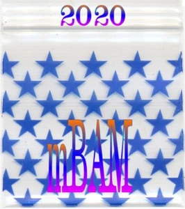 100 PACK BLUE STARS 2020 Apple Zip Baggies 2.0X2.0" Mini Bags STAR - Picture 1 of 12