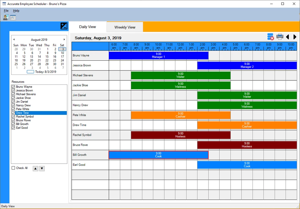 Accurate Employee Scheduler for Microsoft Windows PC Business Schedule Creator  - Image 1 of 4