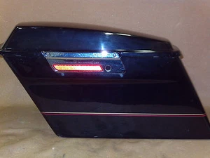 02' HD FLHRI left hard saddle bag part #90899-99CF Gold and Burgundy Pinstriped - Picture 1 of 9