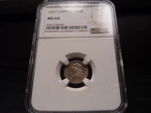 1837 MS64 Capped Bust Half Dime NGC Certified - Bright/Toned/Fantastic - Picture 1 of 10