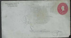 1908 Altoona Pa Cover Armour & Co. to Lewistown Pa.  face only 3