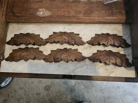 Antique Walnut Fruit & Nut Carved Knobs Cover