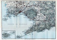 Golfo di Napoli 1927 picc. mappa orig. Ischia Amalfi Pozzuoli Sarno Nola Capri 