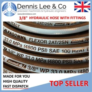Hydraulic Hose Assembly 3/8" 2 Wire hose Pick your size and fittings - Picture 1 of 6
