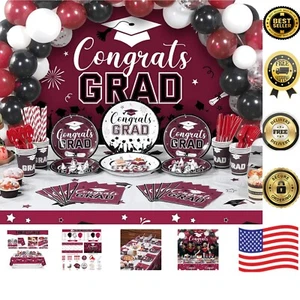 Elegant Graduation Celebration Set - Class of 2024 Party Decor 277 PCS - Picture 1 of 11