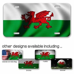 High Grade Aluminum License Plate - Flag of Wales   - Many Options - Picture 1 of 10