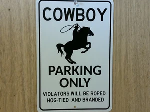 Cowboy Parking Metal Sign - Bild 1 von 3