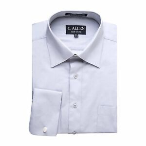C. Allen Men's Regular Fit French Cuff Solid Dress Shirt - Closeout Price
