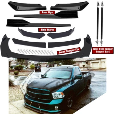 For Dodge Ram 1500 Front Rear Bumper Lip Spoiler Splitter Body Kit Side Skirt Foto 1 de 4