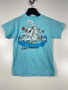 Vtg 1985 Alore Kids Boys Graphic T-Shirt Little America Penguins Sz 6-8 12x16.5 - Picture 1 of 12