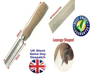 75mm (3") Diamond Lozenge Shaped File Wooden Handle UK - Picture 1 of 1