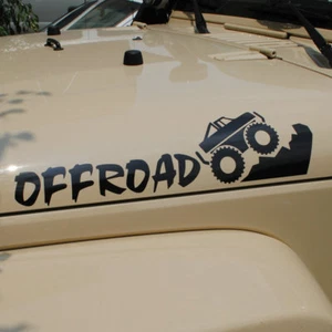Car Decals OFF ROAD 16'' for Cherokee Wrangler JK Vinyl Hood Stickers CF552 2pcs - Imagen 1 de 2
