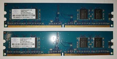 *512MB (2 x 256) Nanya NT256T64UH4A0FY-37B DDR2 RAM PC2-4200U- HH-0005 - Image 1 of 2