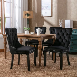 Dining Chairs Set of 4 Kitchen Chairs with High Back Wooden Legs for Dining Room - Picture 1 of 14