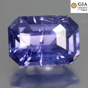 Zafiro violeta azulado natural sin calefacción octágono (8x6 mm) de 2,03 quilates certificado por GIA - Imagen 1 de 3