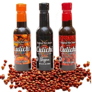 (3 Bottles) Salsa Culichi Habanera, Negra, Chiltepin - Picture 1 of 5