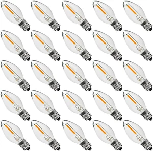 25PACK LED Night Light Bulbs, C7 Candelabra LED Light Bulbs, E12 Chandelier Base - Picture 1 of 7