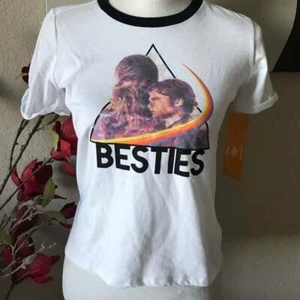 Star Wars Baby Tee "Besties" Size L NEW WITH TAGS - Picture 1 of 3