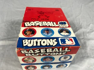 NEW 1984 Fun Foods Baseball Buttons WAX BOX 36 Packs - Picture 1 of 5
