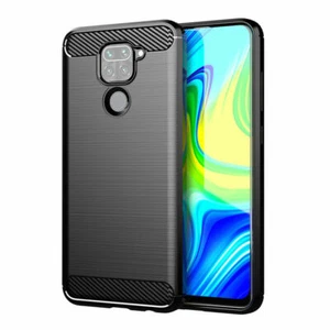 COVER CARBON LOOK per XIAOMI REDMI NOTE 9 CUSTODIA SILICONE NERO - Foto 1 di 2